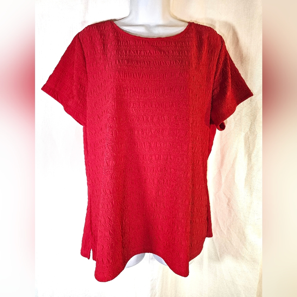 3/$20 East 5th 1X Barberry Red Textured Top